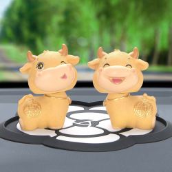 汽车摆件牛年吉祥物车载可爱摇头公仔牛牛创意车内饰品摆件用品