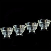 AlfunBel艾芳贝儿品茗杯玻璃小茶杯茶具日式锤纹 高足杯4只装C-85-26-20 *3件