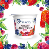 兰维乐ORAVIDA 希腊酸奶 森林莓果味 160g*2 新西兰原装进口 风味发酵乳酸牛奶 *6件