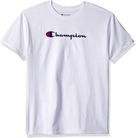 Champion 男童大童字体 T 恤 淡灰色 Medium