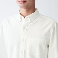 无印良品 muji 男式 新疆棉 法兰绒 纽扣领衬衫