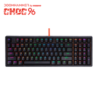 DOOMHAMMER CHOC96键RGB背光机械键盘 黑色（游戏键盘 办公键盘 人体工学） CHOC 96 RGB CHERRY红轴