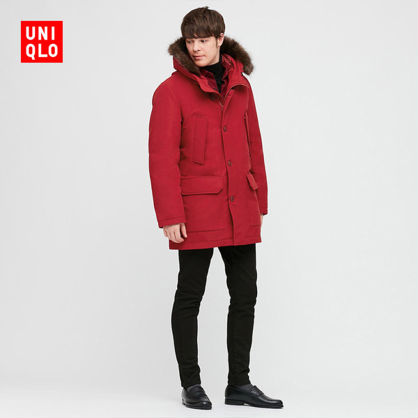 优衣库【新年红】男装 高级保暖羽绒大衣(外套 429293 uniqlo(170