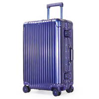 奢选SHEXUAN 行李箱男女24英寸铝镁合金拉杆箱商务出差密码箱大容量出国旅行箱飞机轮 810蓝色