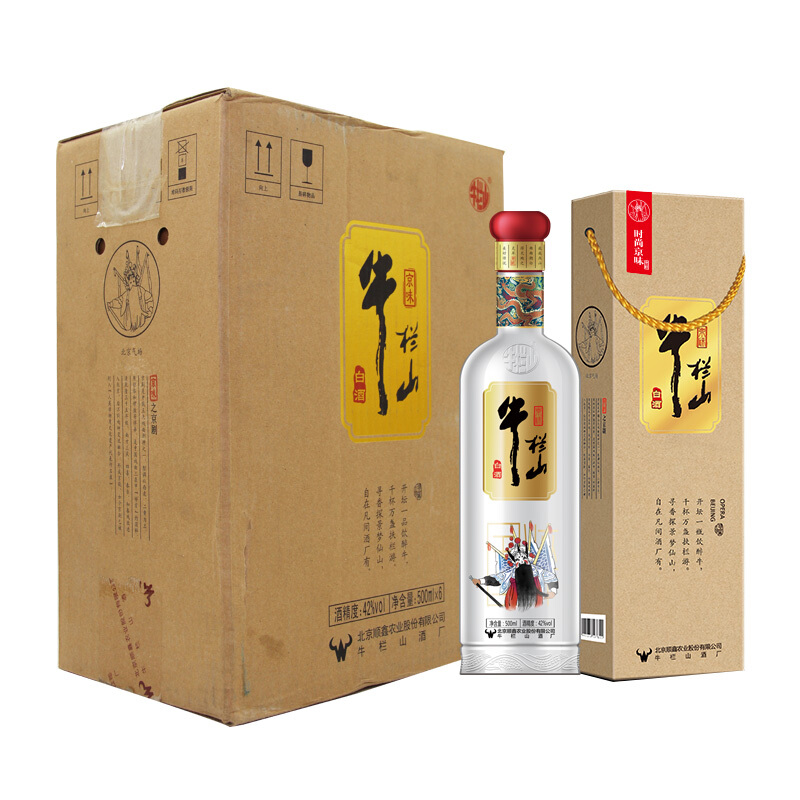 牛栏山京味42度浓香型白酒整箱装500ml6瓶