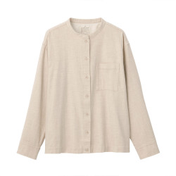 无印良品 muji 女式 新疆棉法兰绒 立领衬衫