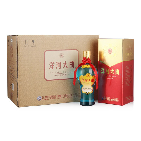 商品yanghe 洋河 大曲酒 新天蓝 42%vol 浓香型白酒 500ml*6瓶 整箱装