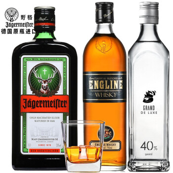 野格（Jagermeister）德国原瓶进口洋酒圣鹿利口酒力娇酒配制酒单支700ml 送歌帝利伏特加500ml+夜线威士忌700ml