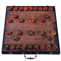 红酸枝浅浮雕中国象棋4.8CM+折叠棋盘棋盒一体礼盒