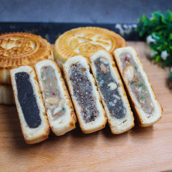 东北老式五仁月饼零食特产什锦枣泥苏子罐装黑芝麻糕点点心