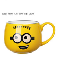 小黄人可爱马克杯子陶瓷情侣水杯卡通大肚杯子创意个性潮流咖啡杯 钵杯 俏皮双眼-1(单只)