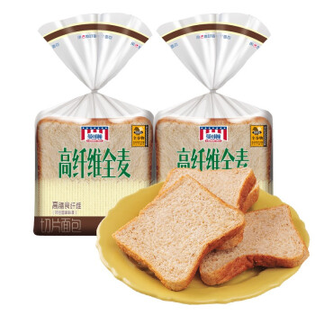 曼可顿 特选高纤维 全麦面包组合装 400g*2包 *11件