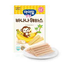 日东福德食 韩国原装进口 宝宝零食儿童威化饼干休闲小吃 维夫饼干香蕉味36g *2件