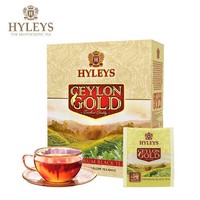 斯里兰卡进口 豪伦思(HYLEYS)金装锡兰红茶叶休闲冲饮独立袋泡茶包100包*2g *3件