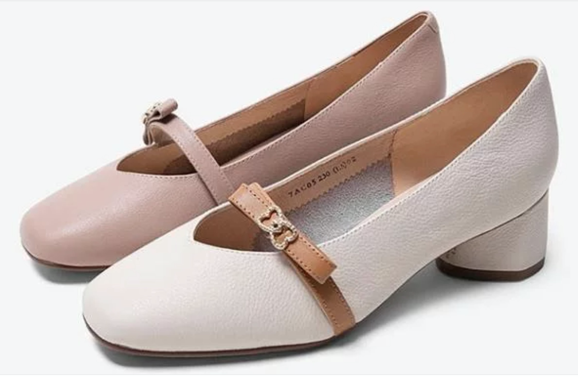 Tata 他她 ABL7AC05DK1CQ9 女士牛皮革方头粗跟单鞋