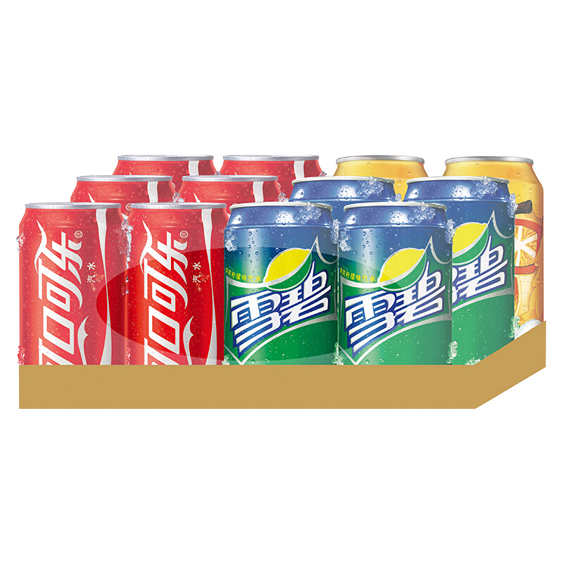 coca-cola 可口可乐 汽水饮料组合装 330ml*12罐(可乐330ml*6罐 雪碧