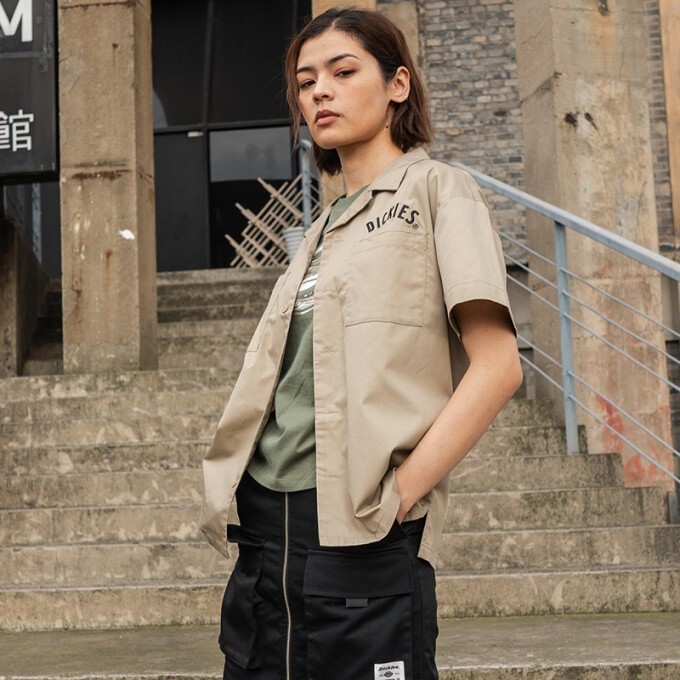 Dickies 帝客 DK007587 女士工装风短袖衬衣