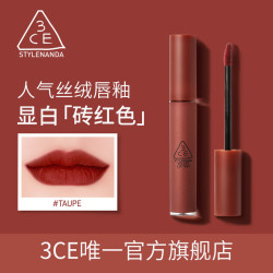 3ce三熹玉红梨色丝绒唇釉南瓜砖红豆沙口红speakup