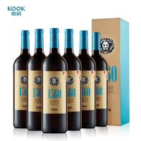酷客KOOK 1560干红葡萄酒 13.5度750mL*6瓶礼盒装