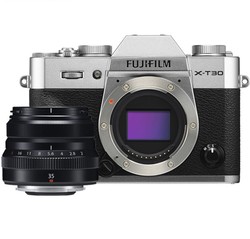 fujifilm 富士 x-t30 aps-c画幅 微单相机 银色 xf 35mm f2 r wr 定焦