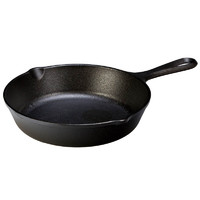 LODGE 洛极 8英寸铸铁煎锅，小型预调味煎锅，用于炉灶，烤箱或露营烹饪