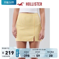 Hollister2021春季新品加高高腰格子迷你裙 女 308477-1