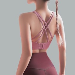 hosa浩沙新款蜜桃胸线瑜伽女无痕搭扣美背健身跑步运动文胸