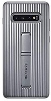 SAMSUNG 三星 Original Galaxy S10+ 超薄紋理立式保護套/旅行箱保護套 - 銀色