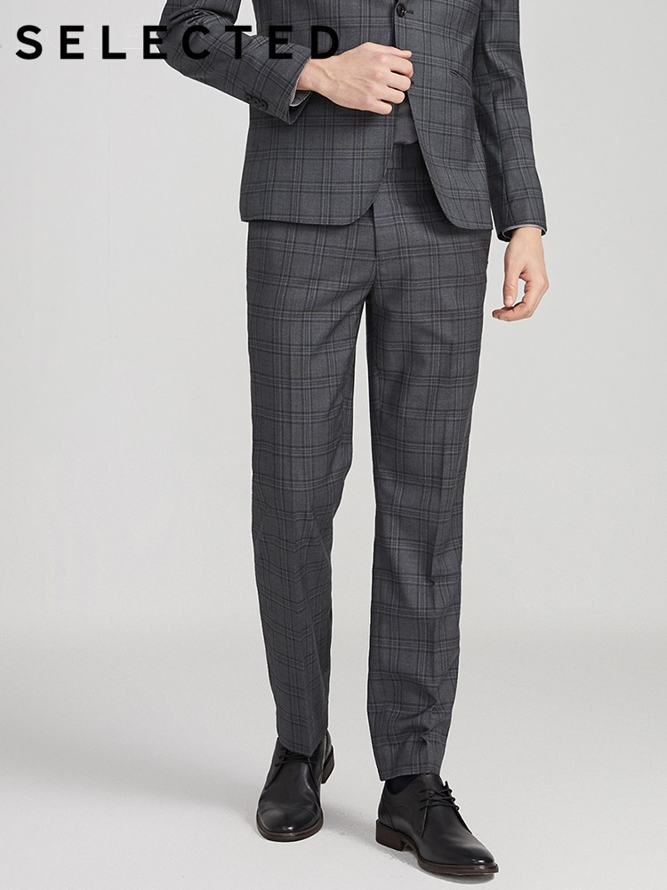 SELECTED 思莱德 42016A511 男士商务格纹西裤