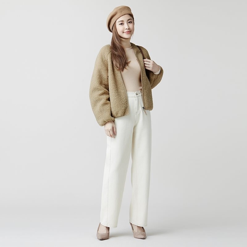 lativ 诚衣  50686 女士罗纹两翻领柔软针织衫