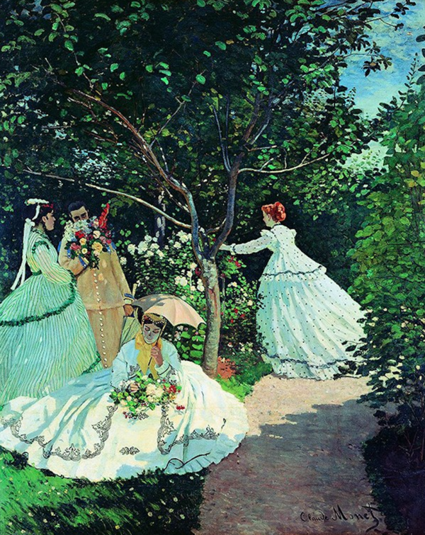 Artron 雅昌 莫奈 抽象人物油画《花园中的妇女们》70×99cm 油画布 典雅栗