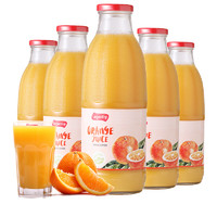西班牙进口良珍橙汁100%纯果汁饮料饮品1L*6大瓶整箱装