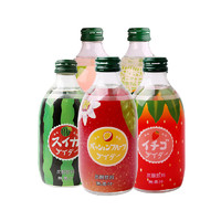 日本进口 友傑 五口味汽水体验装（哈蜜瓜、白桃、菠萝、芒果、西瓜 草莓 百香果 随机）300ml*5瓶