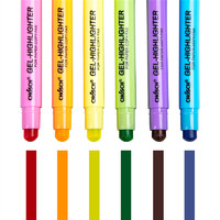 超时（CHOSCH）固体果冻荧光笔6色套装安全旋转出芯不渗透纸张 6色套装