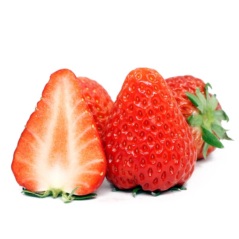 plus会员柿景丹东久久红颜草莓中大果3斤装净重约2628斤