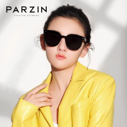 帕森(parzin)太阳镜女 宋祖儿明星同款轻盈tr方圆框 男女通用潮流驾驶