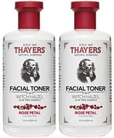 THAYERS 金缕梅 Thayers 玫瑰花瓣金缕梅芦荟汁 - 12 盎司 12 Oz (Pack of 2)