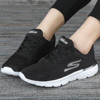 SKECHERS 幸运叶子 Skechers/斯凯奇女鞋2021春季新款低帮运动鞋舒适透气轻便缓震防滑耐磨休闲跑步鞋14804-BKW