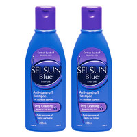 Selsun blue SELSUN紫1%硫化硒去屑控油止癢洗發水深層清潔男女洗頭膏洗發露200ml*2