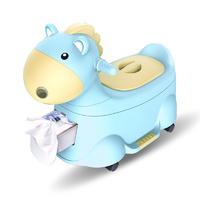小哈伦 儿童坐便器男孩女孩小马桶宝宝坐便凳尿盆尿桶幼儿便携多功能便盆 天空蓝 6个月-6岁