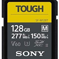 Sony 索尼 128GB SF-M系列 TOUGH 规格 UHS-II U3 V60 SDHXC 数字存储卡-读取277MB / s，写入150MB / s，SFM128T / T1