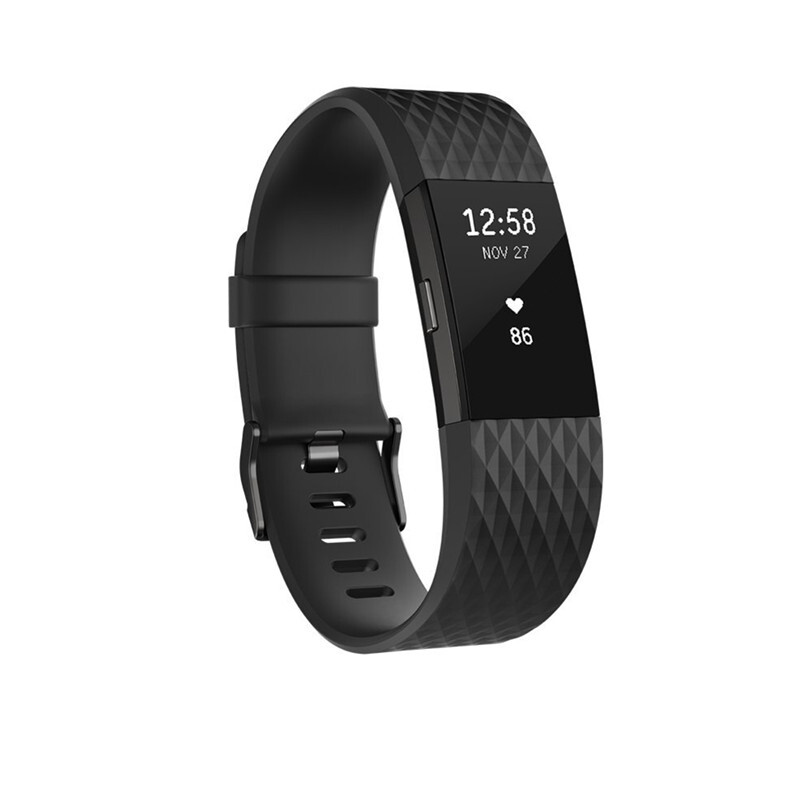 Fitbit 乐活（）健身手环健康追踪器 运动手环 睡眠监测 计步器 Charge2 黑色 L号