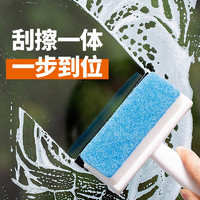 日本品牌SP SAUCE多功能家用清洁刷厨房灶台浴室地板瓷砖玻璃刮擦两用型海绵刷橡胶刮 蓝色一个