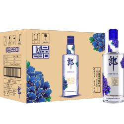 langjiu郎酒顺品郎蓝顺浓酱兼香型白酒45度280ml12瓶整箱装光瓶粮食酒