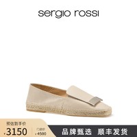 sergio rossi Sergio Rossi塞乔罗西/sr1系列灰白羊皮休闲平底鞋春夏单鞋一脚蹬