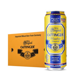oettinger奥丁格德国进口小麦白啤酒500ml24听罐装整箱装麦香浓郁自然