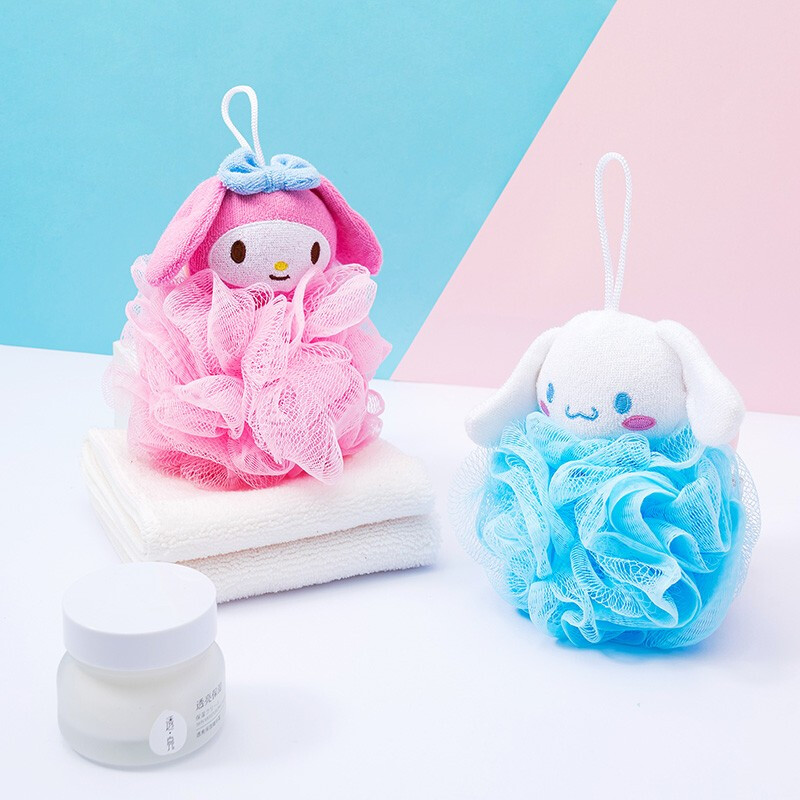 名创优品（MINISO）Sanrio三丽鸥可爱沐浴球家用搓澡巾搓背起泡器洗澡浴室用具（混）