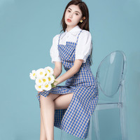 NISSEN 日线 2021假两件拼接连衣裙新款夏天韩版女装收腰显瘦气质裙子