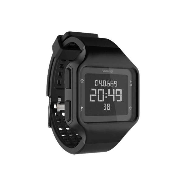 decathlon迪卡侬w500智能电子手表46mm黑色方形表盘黑色树脂表带