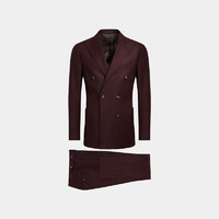 SUITSUPPLY -Havana红色羊毛双排扣商务休闲男士西装套装